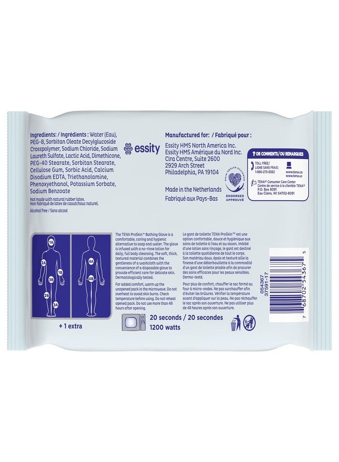 TENA ProSkin Bathing Glove Wipe or Washcloth 5.9 X 9 Inch 54367, 1 Pack 5 Wipes - Image 2